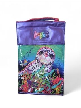 Lisa Frank Purple & Teal Seal Pup Lunch Tote Bag Rainbow Reef